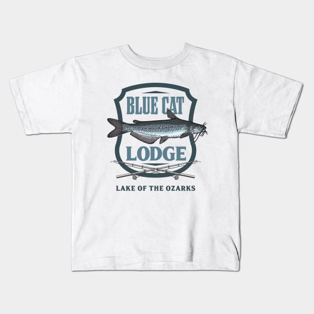 BLUE CAT LODGE Kids T-Shirt by Norb!